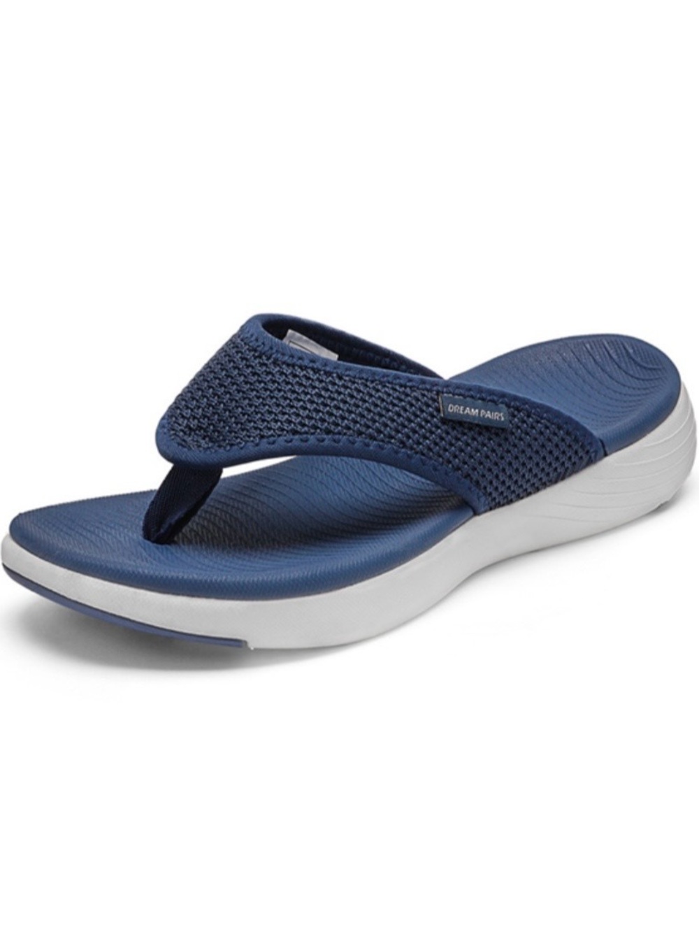 Dream Pairs Navy Mesh Thong Flip Flops Sandals